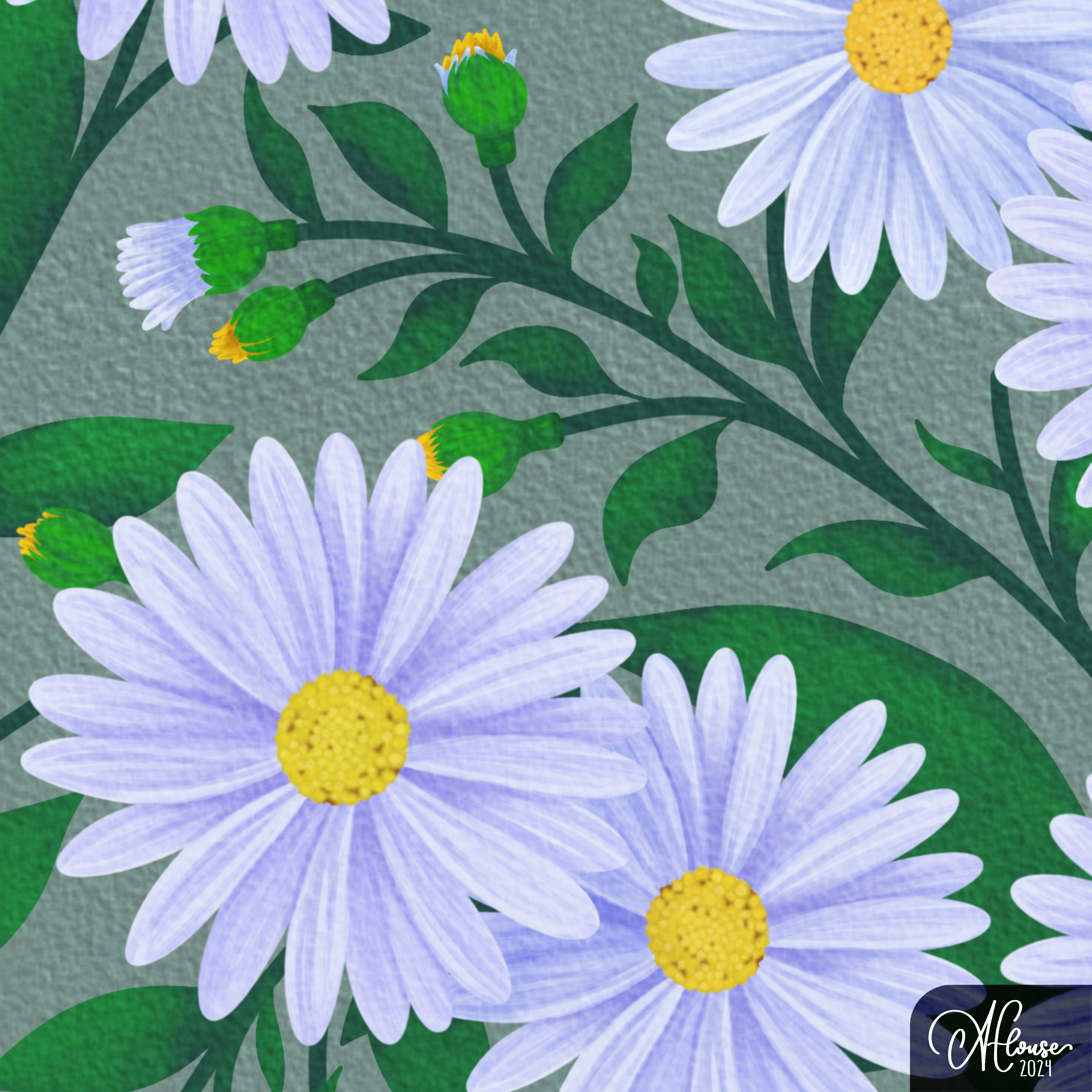 A closeup image of the texture and colors of the smooth aster textured digital pattern