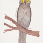 5" x 7" northern potoo watercolor painting